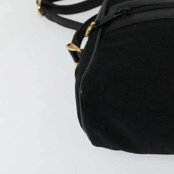 GUCCI GG Canvas Web Sherry Line Shoulder Bag Black Gold 37 0124071 Auth 125109 - Picture 10 of 15